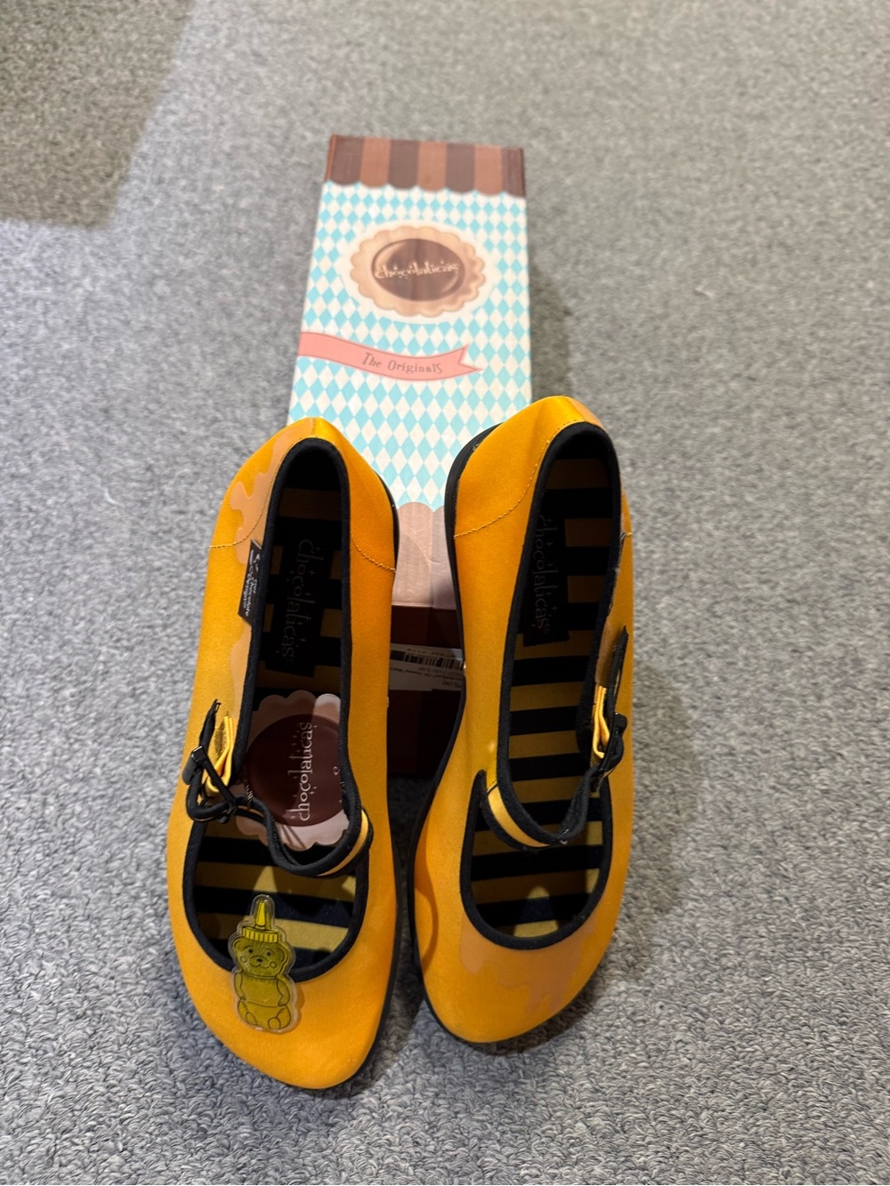 Hot Chocolate Mary Jane Flats with Striped Insole - Picture 2 of 4